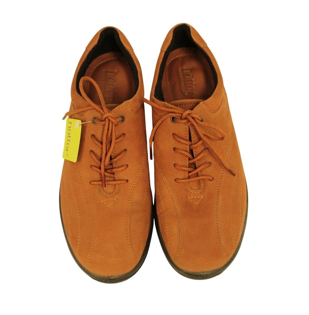 Hotter Oxford Women's NWT Brown Size 10 Lace up Casual Brushed Comfort Shoes
